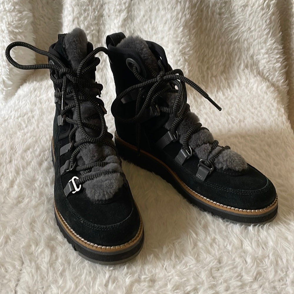 Cole Haan zero grand lux hiker boot suede shearling